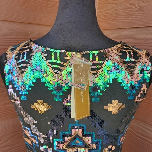 NWT Miami Francesca’s Black Side Zip Sequin Mini Party Dress Women's Size Medium - Picture 11 of 17